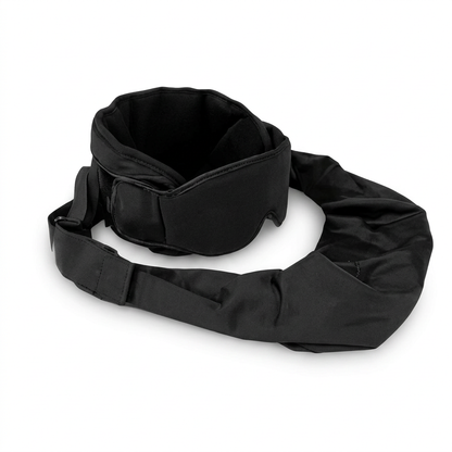 Aerovia black sleep mask and adjustable travel support set